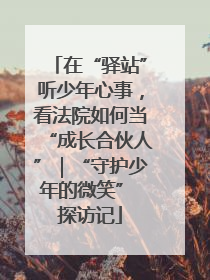 在“驿站”听少年心事，看法院如何当“成长合伙人”｜“守护少年的微笑” 探访记
